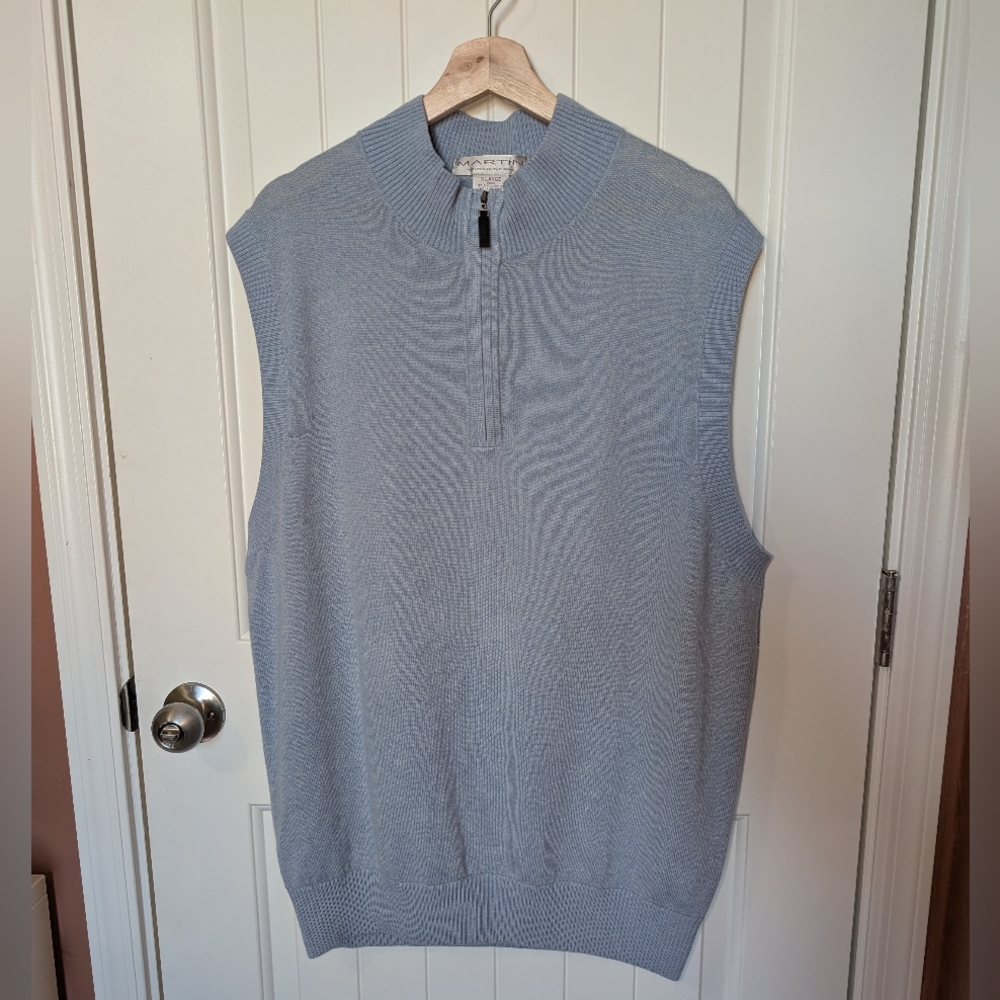 Martin Men’s Cashmere Sleeveless Knit Vest XLarge Baby Blue